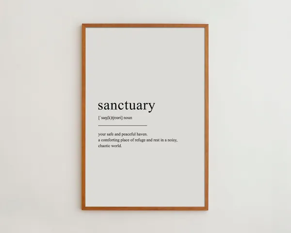 Sanctuary Definition Black and White Art Print