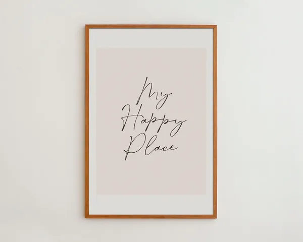 My Happy Place Minimalist Typography Art Print