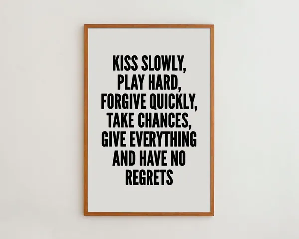 Motivational Quote Black and White Wall Art Print