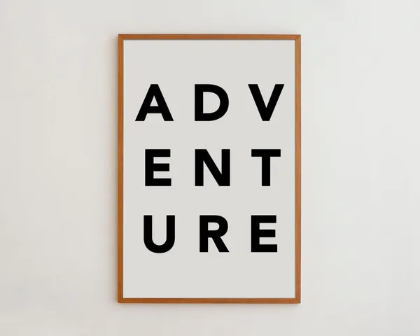Adventure Typography Art Print, Black and White
