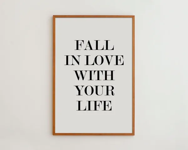 Fall In Love Black And White Typography Art Print