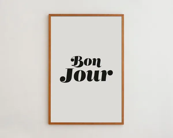 Bon Jour Black and White Typography Art Print