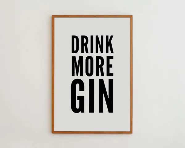 Drink More Gin Minimalist Black And White Art Print