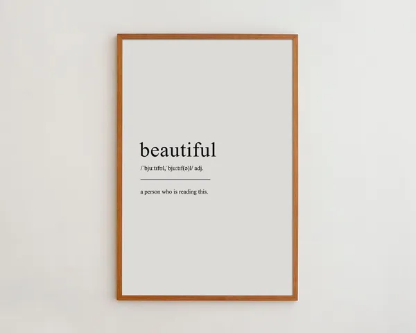 Beautiful Definition Typography Humor Poster Print