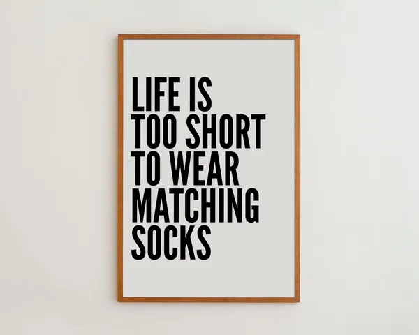 Life Is Short Funny Quote Art Print, Minimalist