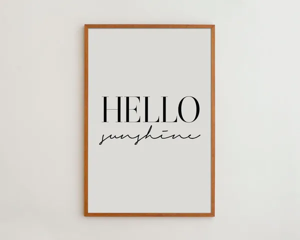 Hello Sunshine Minimalist Typography Art Print