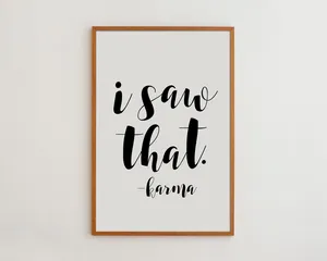 Karma Sign Art Print, Scandinavian Wall Decor
