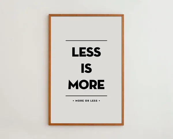 Less Is More Inspirational Wall Art Print