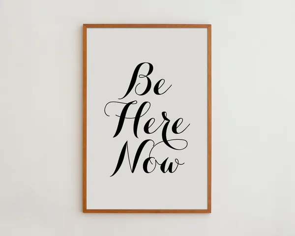Be Here Now Minimalist Typography Art Print
