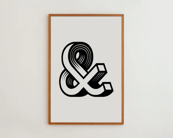 Ampersand Minimalist Black And White Art Print