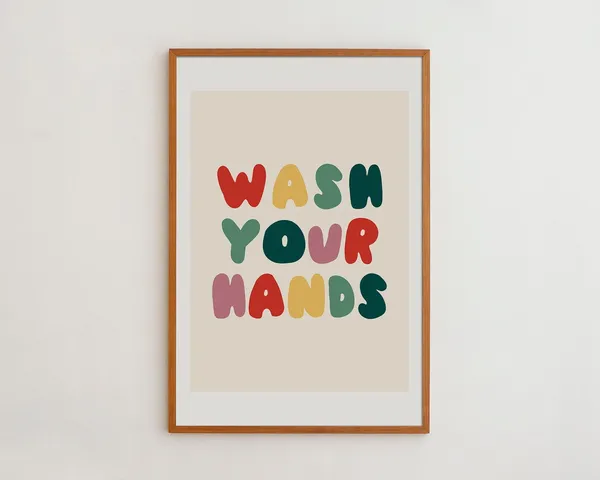 Nursery Hygiene Funny Kids Bathroom Wall Art Print