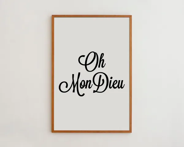 Oh Mon Dieu French Quote Typography Art Print