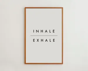 Inhale Exhale Minimalist Yoga Art Print