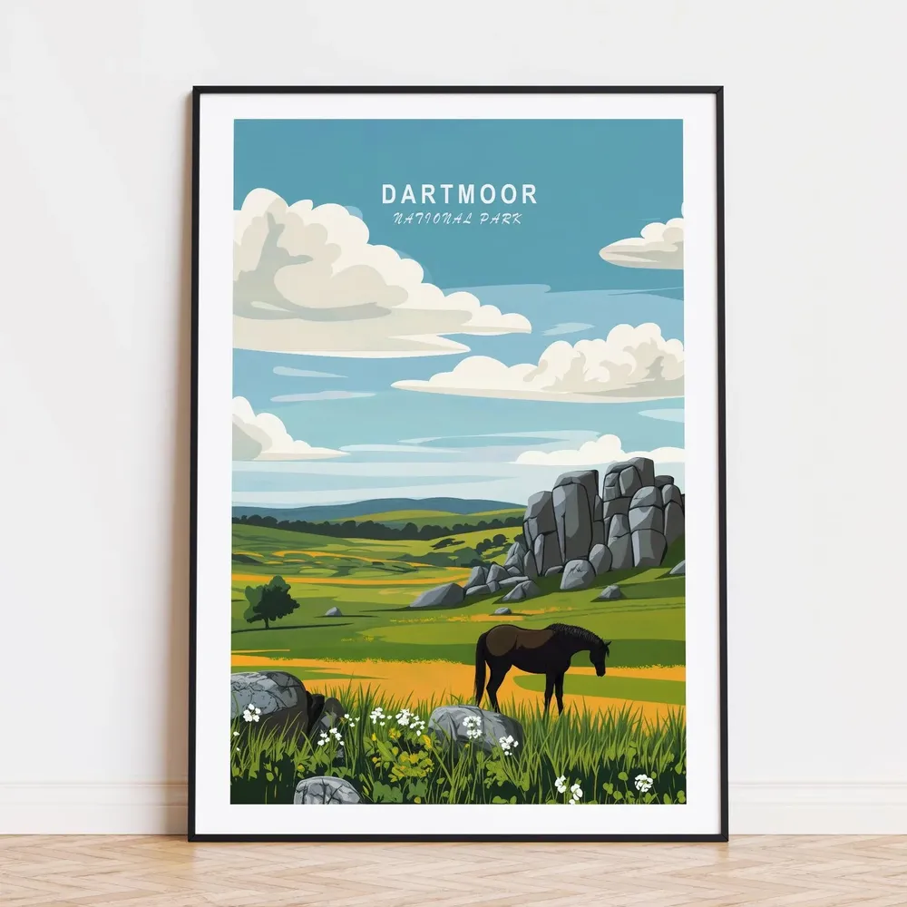 Dartmoor National Park Travel Poster, England