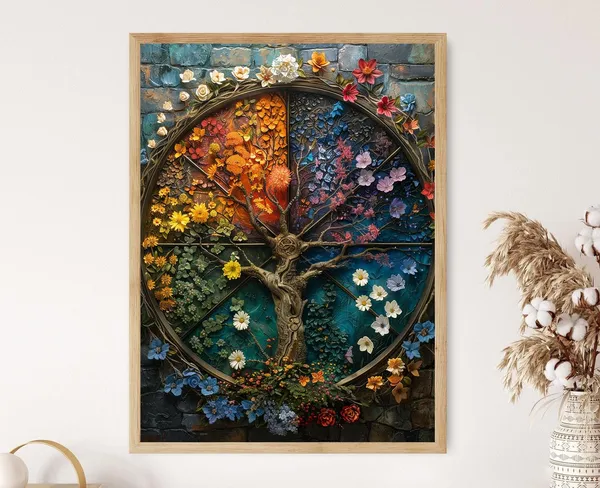Eight Sabbats Illustration Wheel of the Year Art Print