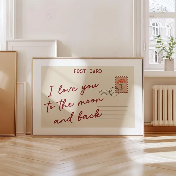 I Love You to the Moon and Back Vintage Poster
