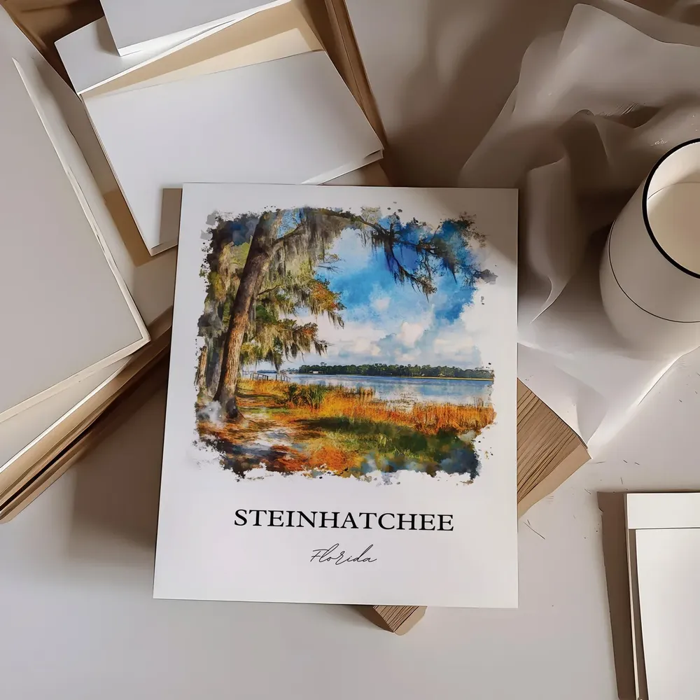 Steinhatchee Florida Watercolor Travel Poster - Image 5