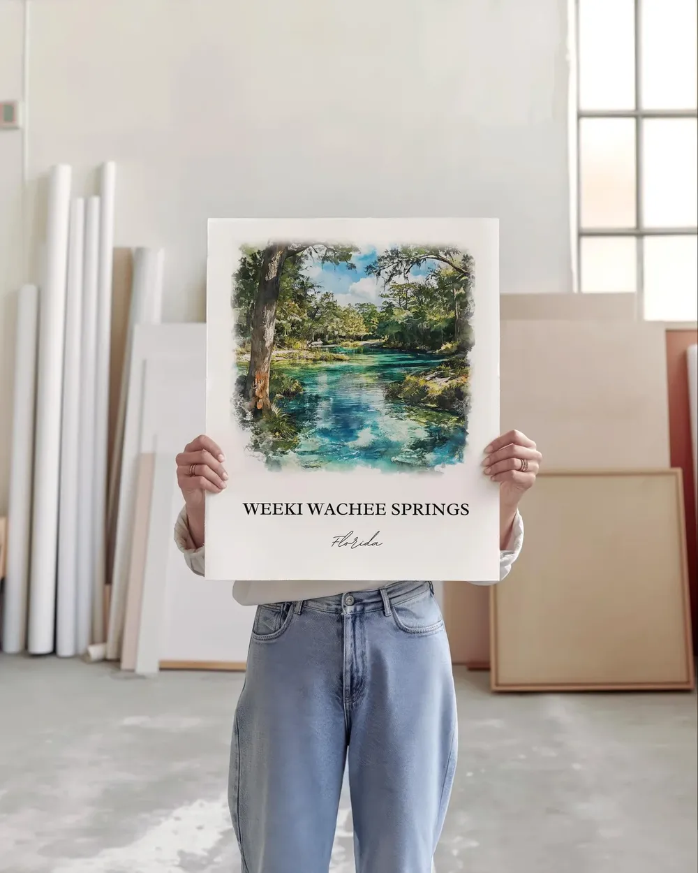 Weeki Wachee Springs Florida Watercolor Travel Poster - Image 4