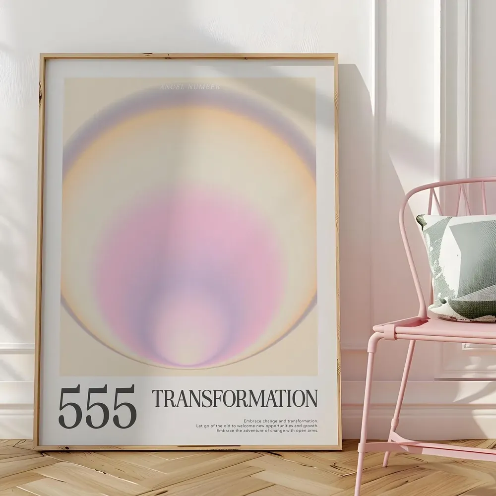 555 Angel Number Aura Gradient Art Print