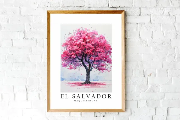 Maquilishuat Tree El Salvador National Poster Print