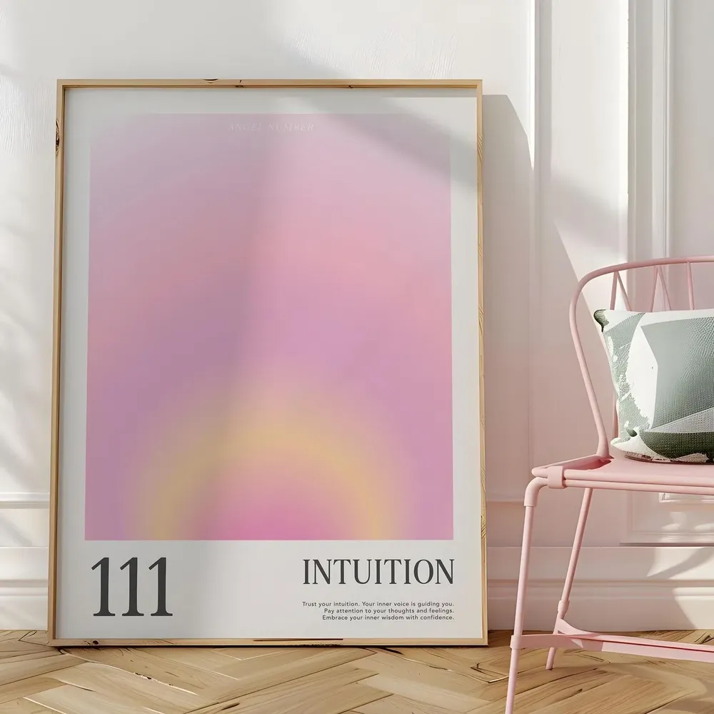 111 Angel Number Aura Gradient Art Print