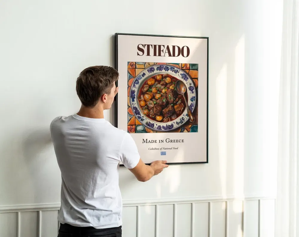 Stifado Traditional Greek Food Poster, Dining Room - Image 3