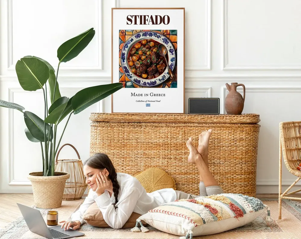 Stifado Traditional Greek Food Poster, Dining Room - Image 2
