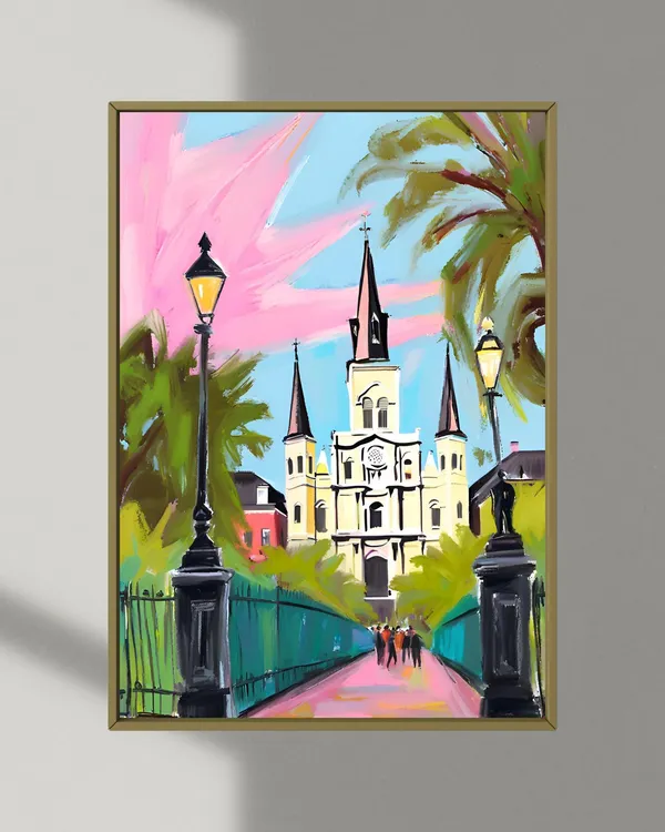New Orleans French Quarter Travel Poster Art Print
