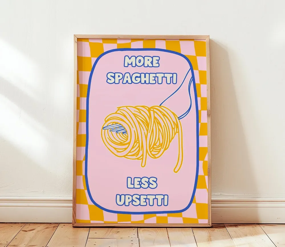 Funny Spaghetti Retro Diner Art Print