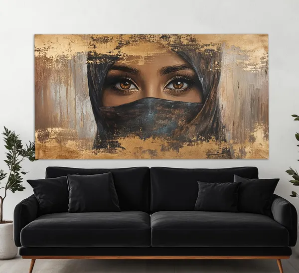 Arab Woman Vintage Oil Painting Style Art Print
