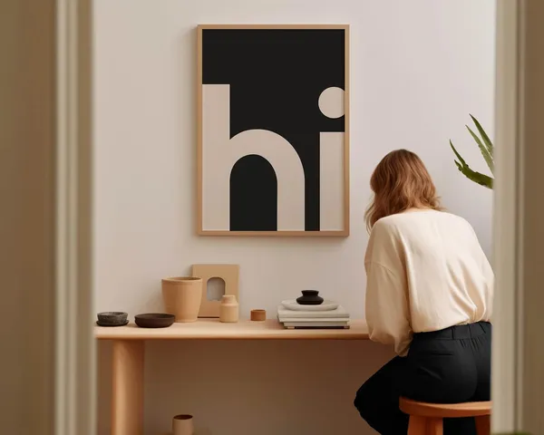 Hi Typography Poster, Minimalist Art Print