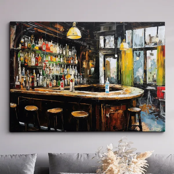 Town Bar Modern Abstract Pub Poster Print