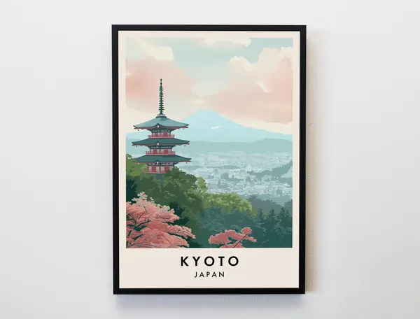 Kyoto Travel Poster, Japan Wall Art For Home