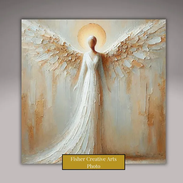 Christian Angel Abstract Religious Art Print, Christmas