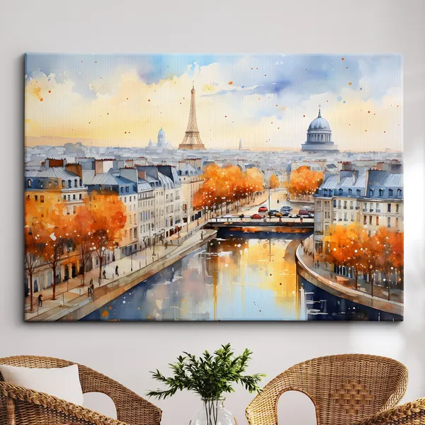 Paris France Eiffel Tower Cityscape Travel Poster
