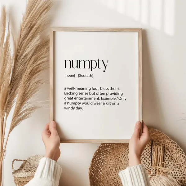 Numpty Scottish Definition Funny Slang Art Print