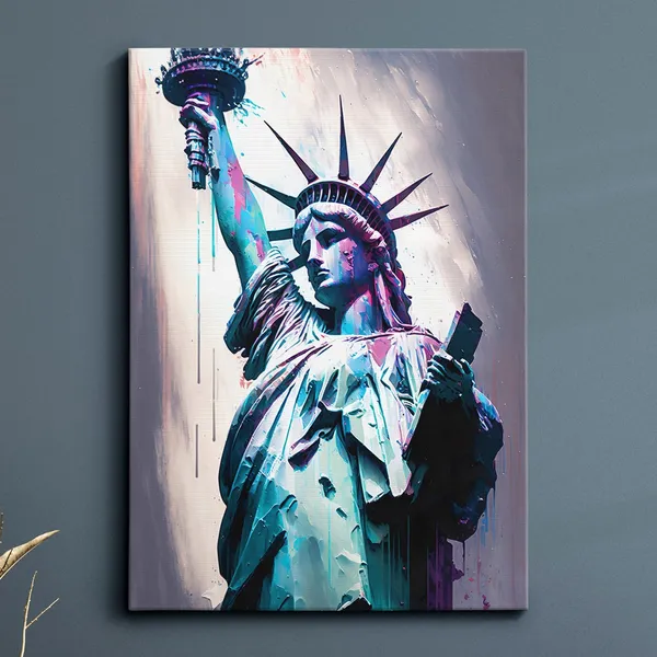 Statue of Liberty Abstract Modern Wall Art Print