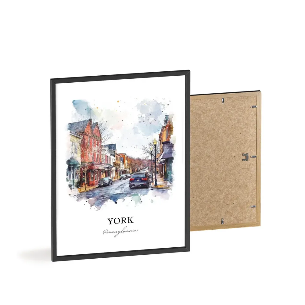 York Pennsylvania Travel Poster, Watercolor Art Print - Image 2