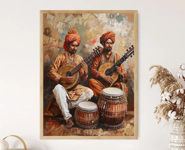 Indian Classical Music Cultural Wall Art Print