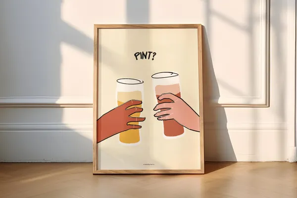 Pint Print Hand Illustrated Poster