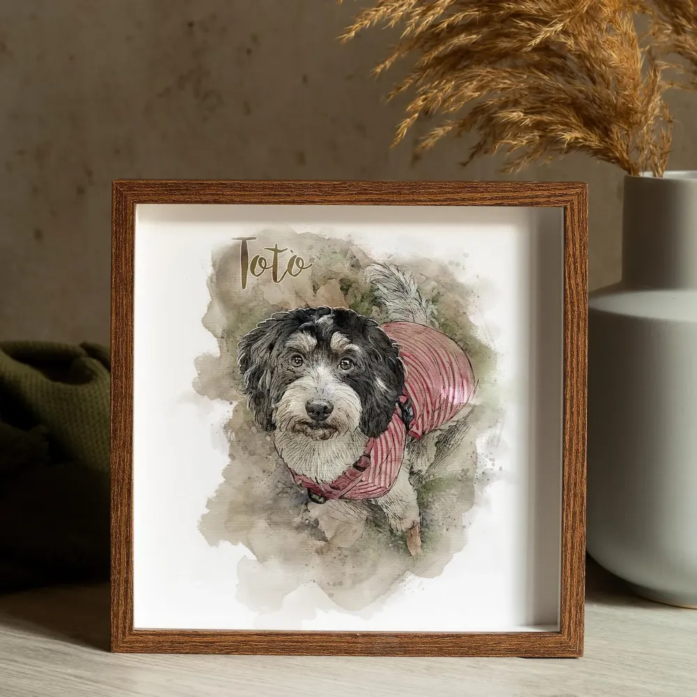 Personalized Pet Portrait Custom Dog Watercolor Art Print - Image 3