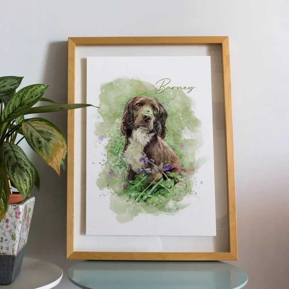 Personalized Pet Portrait Custom Dog Watercolor Art Print - Image 4