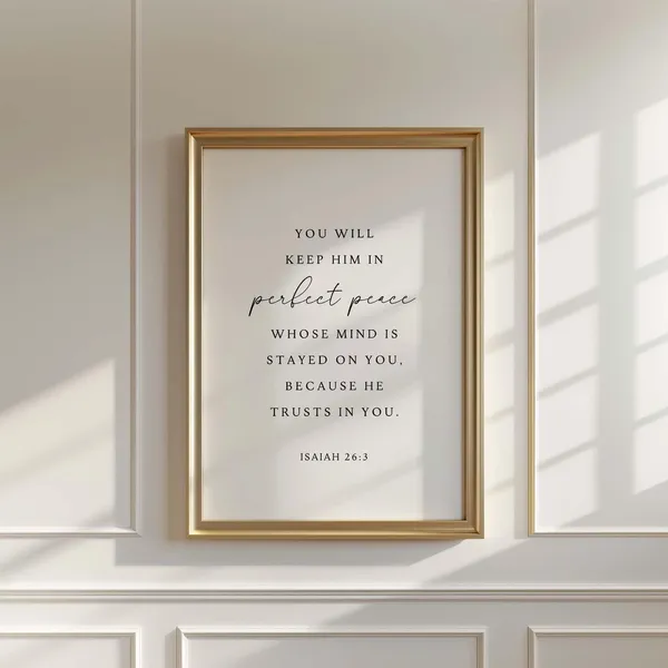 Isaiah 26:3 Nkjv Bible Verse Scripture Art Print