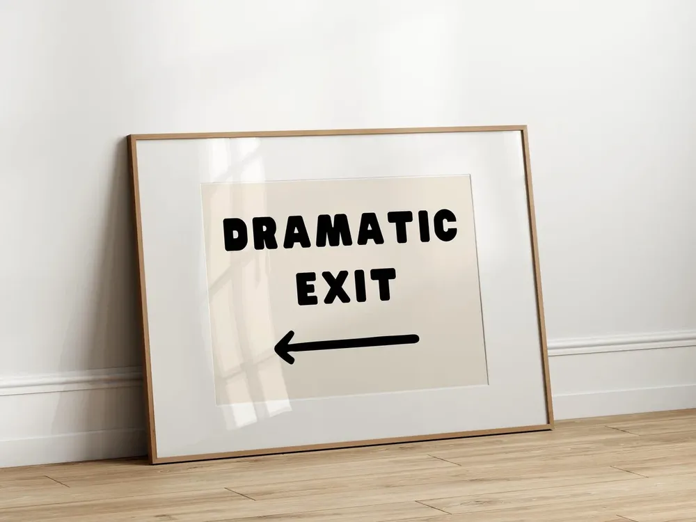 Dramatic Exit Arrow Pointing Left Art Print - Image 3