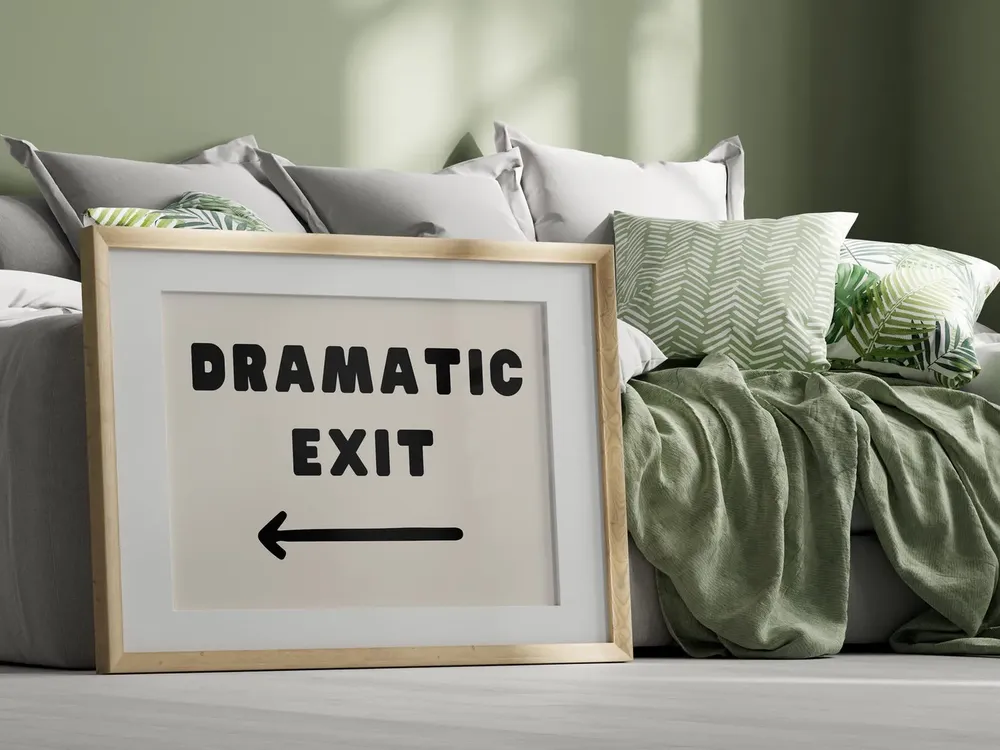 Dramatic Exit Arrow Pointing Left Art Print - Image 2