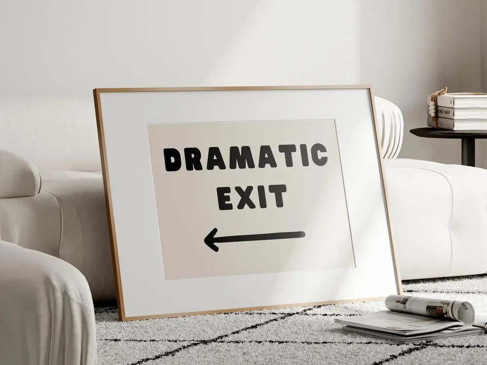 Dramatic Exit Arrow Pointing Left Art Print - Image 5