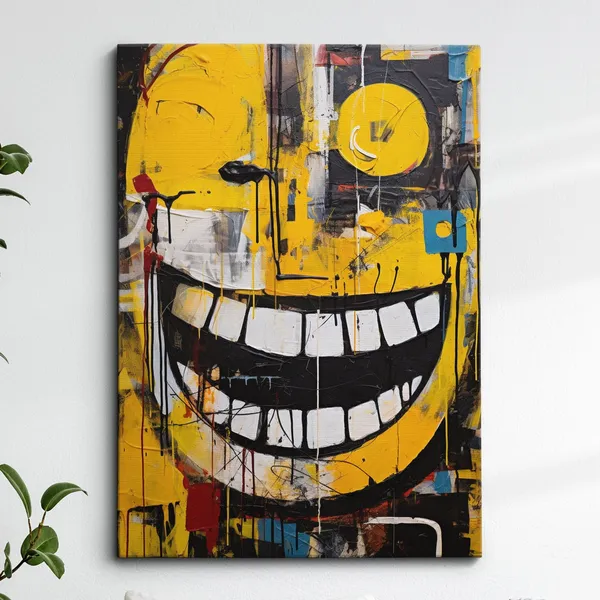 Happy Face Graffiti Character Abstract Modern Art Print
