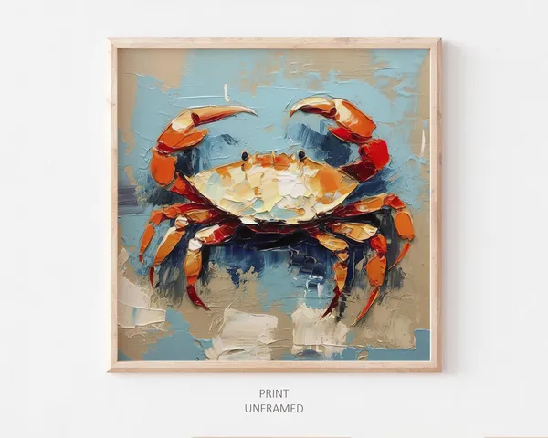 Crab Oil-Painting Style Art Print, Sea Life Decor