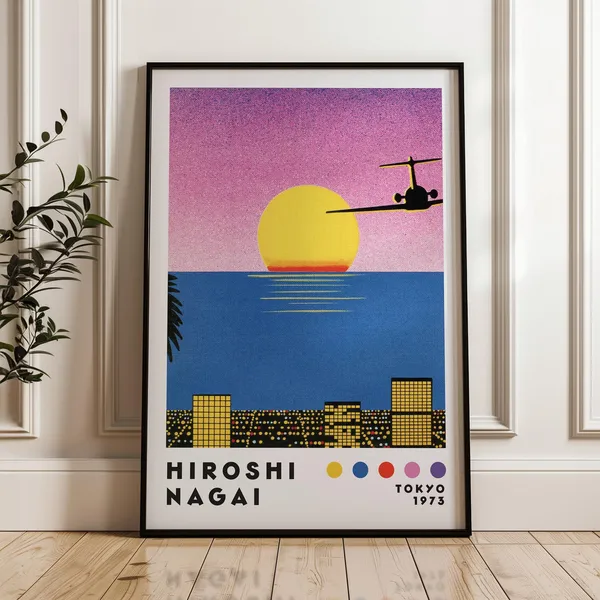 Hiroshi Nagai Japanese City Pop Poster, Minimalist
