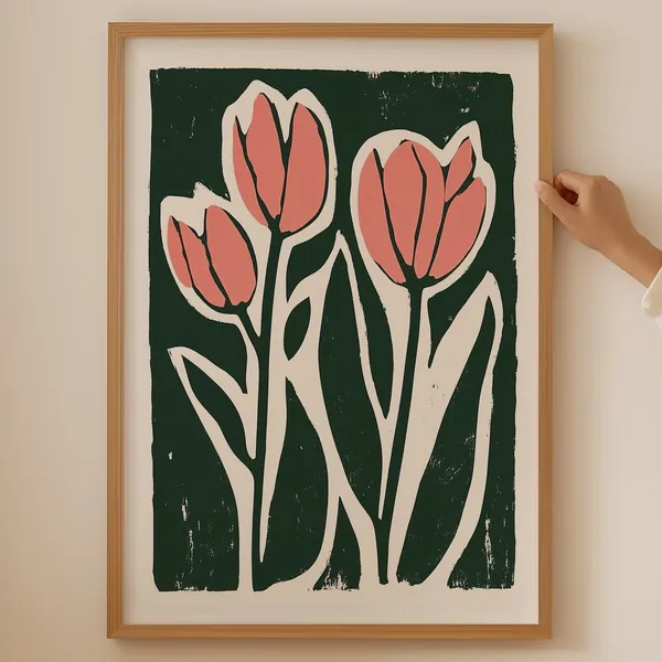 Tulip Flower Market Botanical Art Print